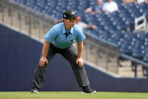 Baseball umpire Jen Pawol during spring training 