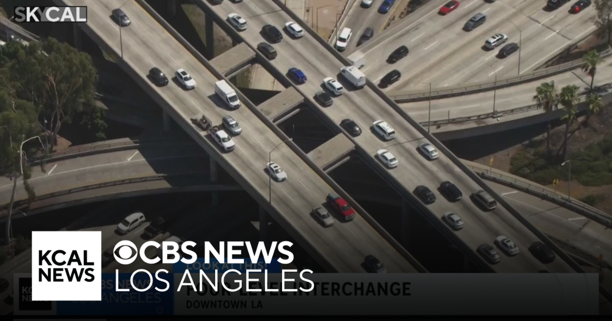 Downtown Los Angeles' famed four-way freeway interchange | Look At This ...