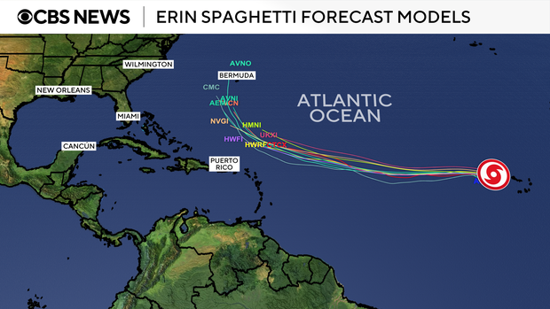 The map shows the expected track of ESIN's tropical storm starting from 11 am EST on August 11, 2025. 