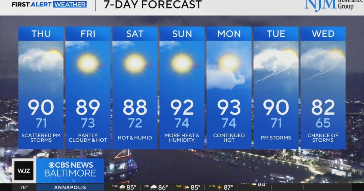 A few more storms possible across Maryland Thursday - CBS Baltimore