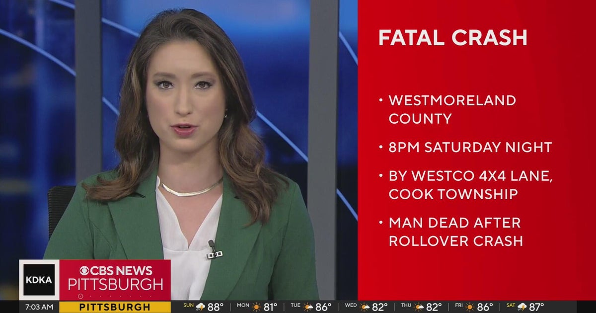 Man killed in rollover crash in Westmoreland County - CBS Pittsburgh