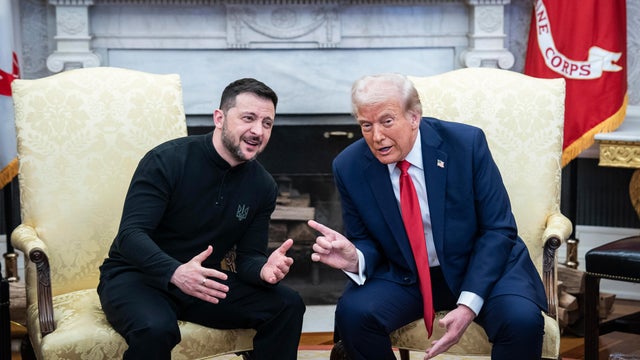 President Trump and Ukrainian President Volodymyr Zelenskyy meet in the Oval Office at the White House on Friday, Feb 28, 2025 in Washington, DC. 