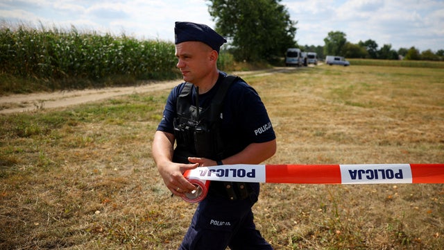 An unidentified object fell and exploded in a cornfield overnight in eastern Poland 