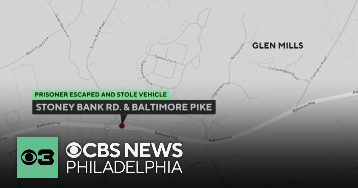 Escaped prisoner captured in Delaware County after police chase - CBS ...
