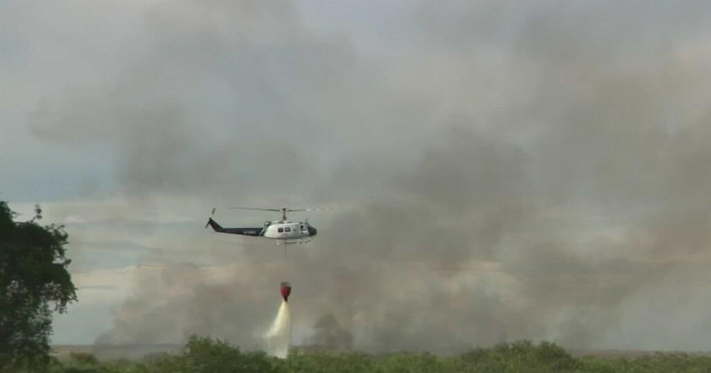 Florida Forest Service crews issuing heavy equipment to battle Everglades wildfire