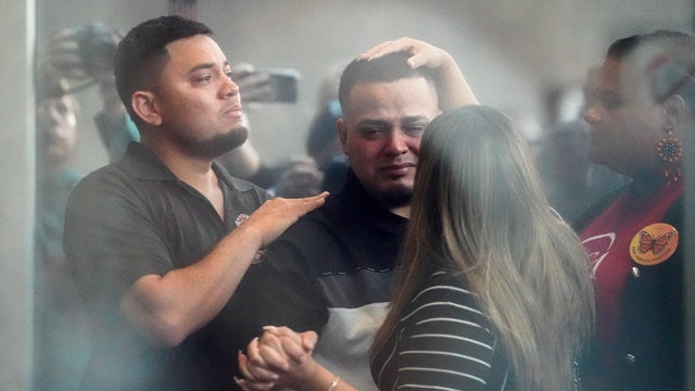 Wrongly deported migrant Abrego appears for a check in at the ICE Baltimore field office 