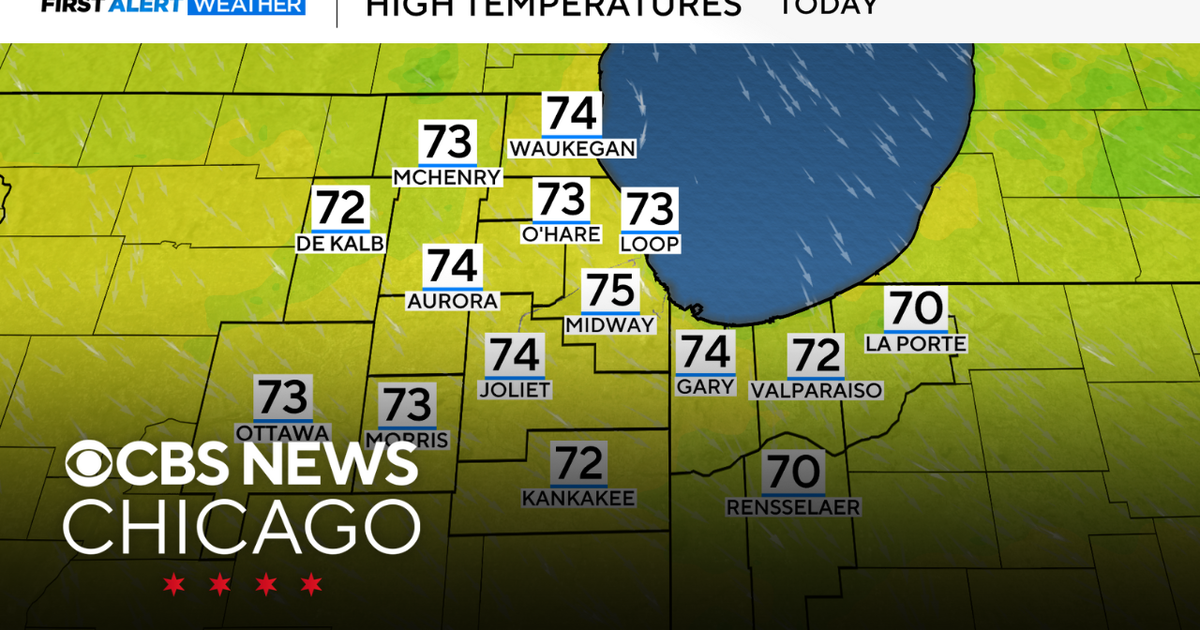 Highs in the low 70s on Tuesday in Chicago - CBS Chicago