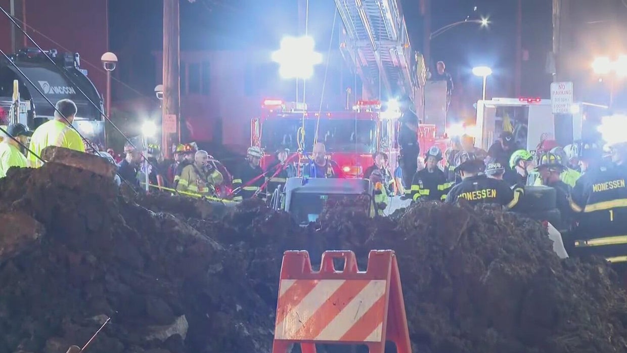 Worker trapped in hole after trench collapse at Charleroi construction ...