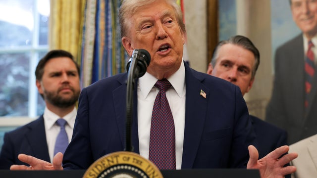 President Trump Makes Announcement In The Oval Office Of The White House 