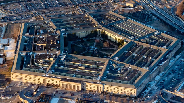 The Pentagon is seen from above 