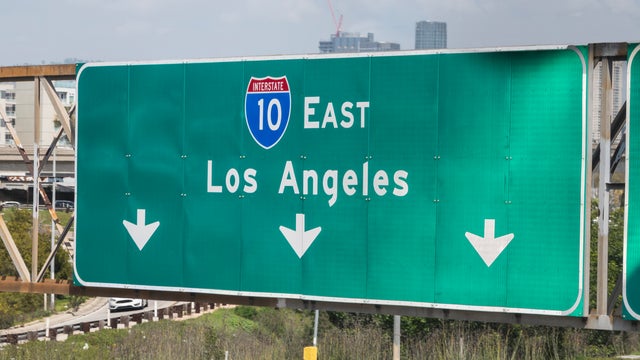 Los Angeles California 10 East Freeway Sign 