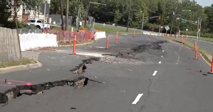 Repairs to cracked road in Woodbridge, N.J. to take months, mayor says