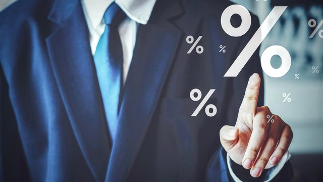 Interest rate percentage icon concept, The concept of interest rates 