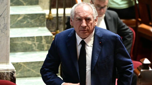 France's Prime Minister Francois Bayrou leaves the Chamber of Deputies prior to a confidence vote over the government's austerity budget, at the National Assembly in Paris on Sept. 8, 2025. 