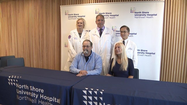 Bill Giammarino, his wife and three Northwell Health doctors