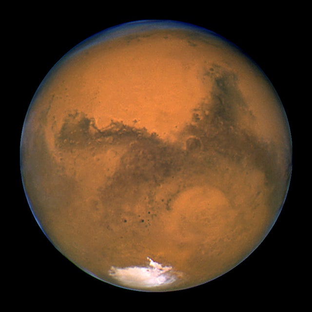NASA's Hubble Space Telescope snapped a picture of Mars on Aug. 27, 2003. 