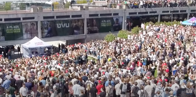 Crowd at Charlie Kirk event at Utah Valley University 