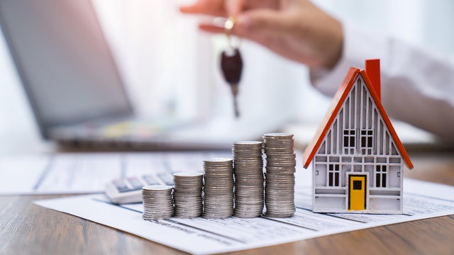 Real estate investment and loan, mortgage and refinance concept. 