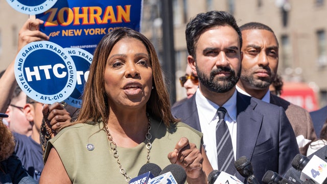 State Attorney General Letitia James speaks at campaign 