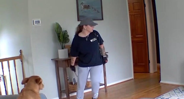Woman caught on camera during break in 