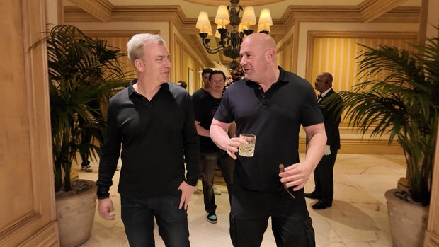 Jon Wertheim and Dana White at the Bellagio 