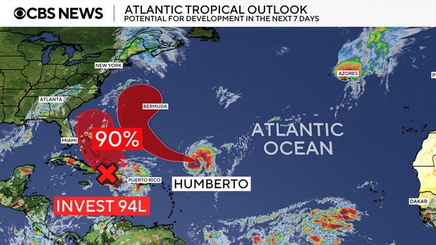 Map shows the tropical storm outlook for the Atlantic 