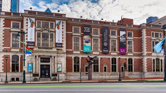 Exterior photo of the Academy of Natural Sciences in Philadelphia from 2020 