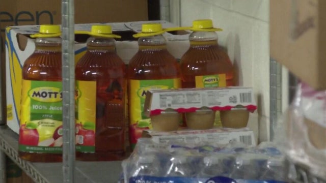 Food Items on a Grocery Store Shelf 
