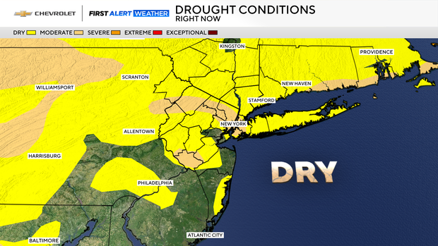 Drought conditions Tri-State Area map 