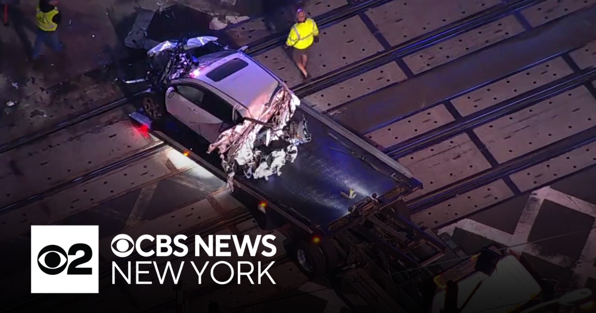 NJ Transit crashes into car on tracks in Ramsey - CBS New York