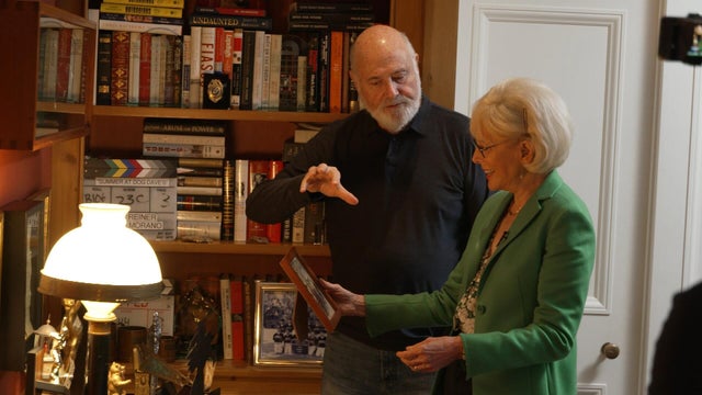 Rob Reiner and Lesley Stahl