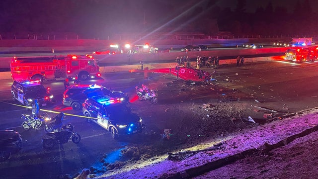 Accident or crime scene concept - flashing police lights 