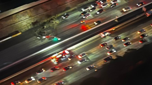 Accident or crime scene concept - flashing police lights 