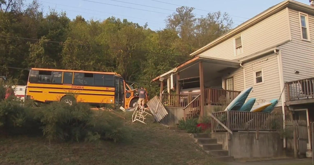 School bus driver crashes into home in Forward Township - CBS Pittsburgh