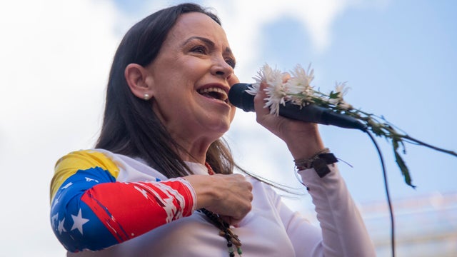 Venezuelan Opposition Leader Machado Is Intercepted After Joining Anti-government Protest 