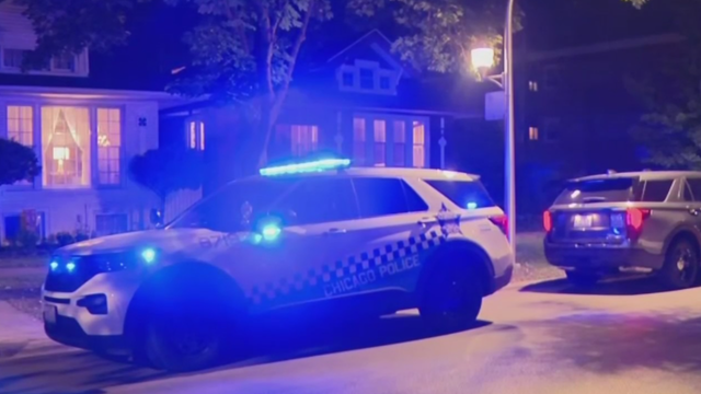 Police lights at crime scene 