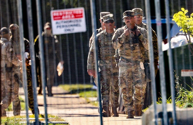 National Guard members in Broadview 