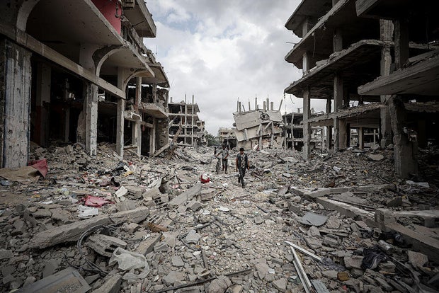Destruction in Gaza City after ceasefire 