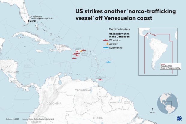 US strikes another 'narco-trafficking vessel' off Venezuelan coast 