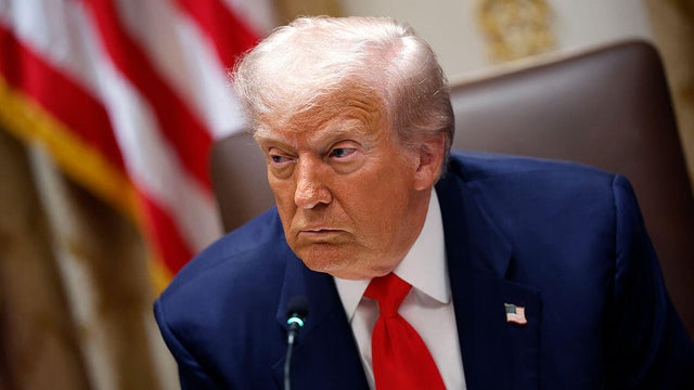 President Trump speaks during a meeting with Argentine President Javier Milei in the Cabinet Room at the White House in Washington, D.C., on Oct. 14, 2025. 