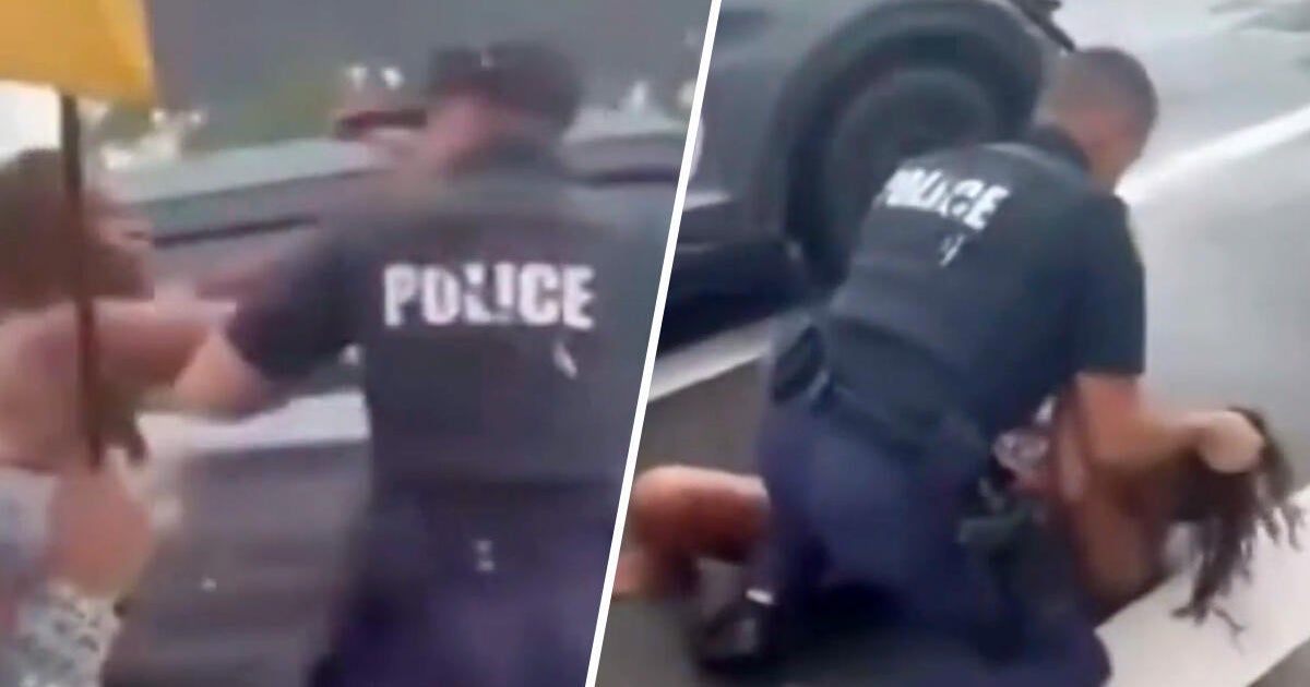 Viral video shows Florida mom and police officer trading punches outside daughter's school