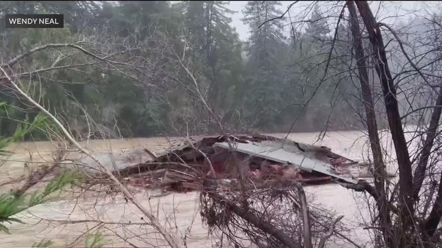 Russian River Landslide Carries House 