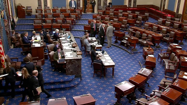The Senate floor on Wednesday, Oct. 15, 2025. 