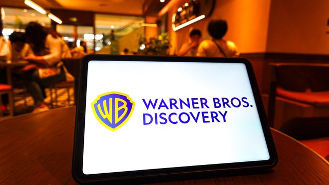 The Warner Bros. logo is seen during the annual MIPCOM television programme market in Cannes, France, Oct. 14, 2019. 
