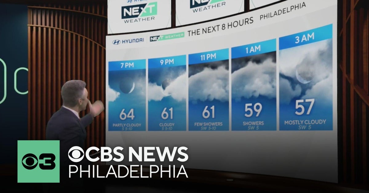 Rain showers expected in Philadelphia region Tuesday night - CBS ...