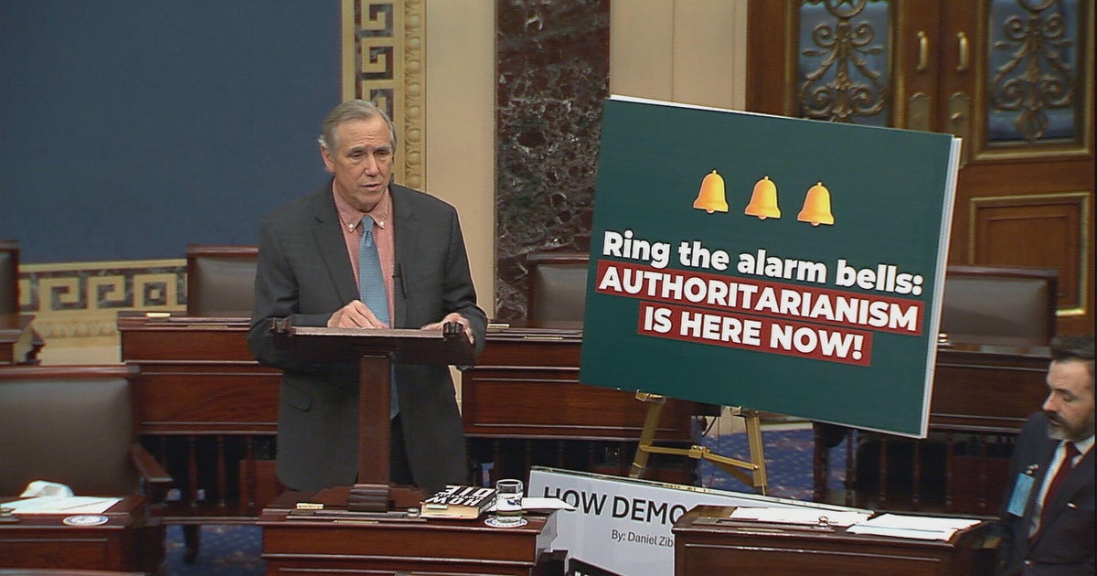 Sen. Jeff Merkley delivers marathon Senate speech protesting Trump’s policies