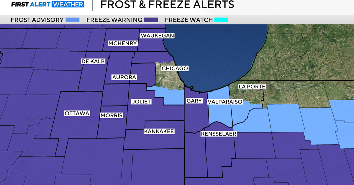 Freeze Warning issued for Chicago area overnight, as well as Frost ...