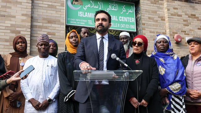 New York City mayoral candidate Zohran Mamdani speaks about Islamophobia outside of the Islamic Cultural Center of the Bronx in New York City on October 24, 2025, New Yorkers will cast their votes for mayor on November 4, 2025.
