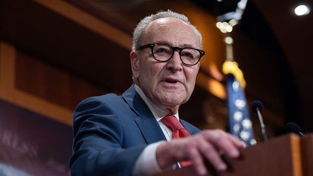 Senate Minority Leader Chuck Schumer of New York speaks at a press conference in Washington, D.C., on Nov. 5, 2025, as the government shutdown continues. 