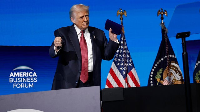 President Trump Addresses America Business Forum In Miami 